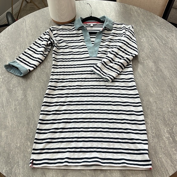 Southern Tide Navy & White Chambray Detail Collar & Cuff XS - Picture 2 of 10